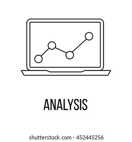 Analysis icon or logo line art style. Vector Illustration.