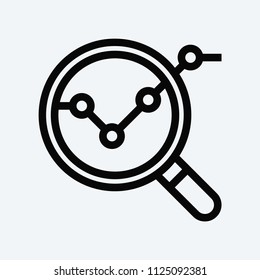Analysis Icon. Magnifier Symbol.