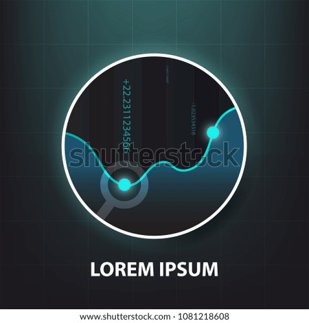Analysis icon for mobile phone  application, ui design logo for technology template