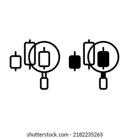 analysis icon with outline and solid line style. Suitable for website design, logo, app and ui.