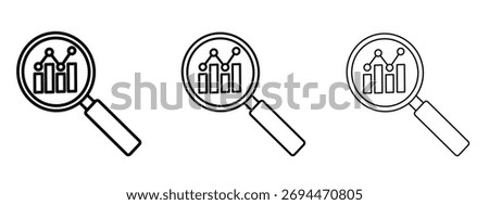 Analysis icon in outline stroke style symbol.
