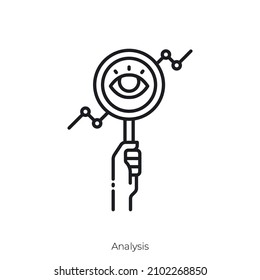 Analysis icon. Outline style icon design isolated on white background