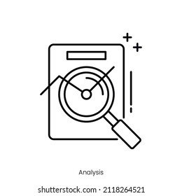 analysis icon. Outline style icon design isolated on white background