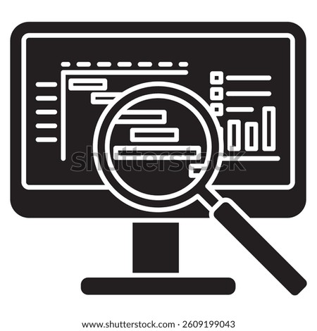 Analysis icon represented by Analysis simple symbol Black Filled style.