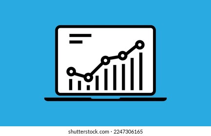 Analysis icon, Result report, document financial review magnifying chart concept technology vector illustration