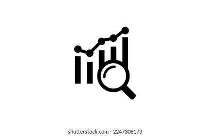 Analysis icon, Result report, document financial review magnifying chart concept technology vector illustration