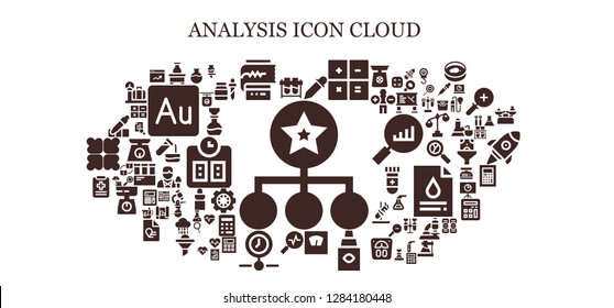  analysis icon set. 93 filled analysis icons. Simple modern icons about  - Diagram, Test tubes, Flask, Cardiogram, Eyedropper, Calculator, Scale, Eye dropper, Stats, Processing