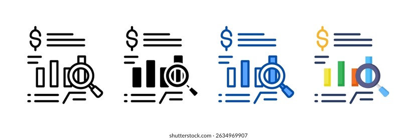 Analysis icon set bundle. Multi style icon collection perfect for websites, apps, and presentations. Simple vector icon collection