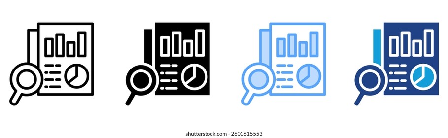 Analysis Icon Set Multiple Style Collection