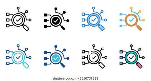 Analysis icon set multiple style collection 
