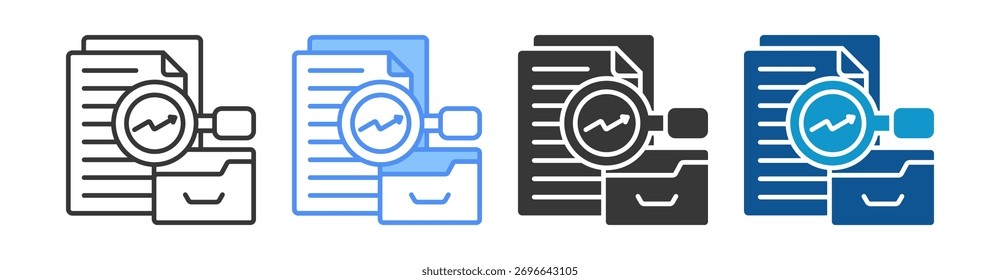Ícone de Análise Definir Coleção de Vários Estilos