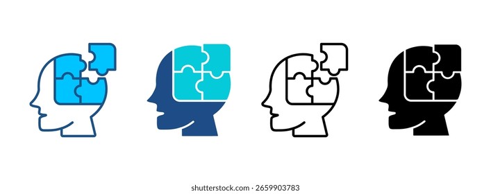 Analysis Icon Set With Multiple Styles. Vector Illustration