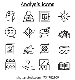 Analysis Icon Set In Thin Line Style