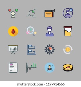 analysis icon set. vector set about pie chart, report, blood and urine icons set.