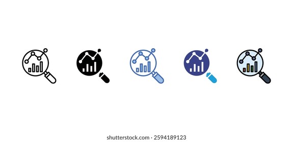 Analysis icon sets with different styles