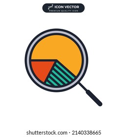 Plantilla de símbolo de icono de análisis para la ilustración vectorial de la colección de diseño gráfico y web