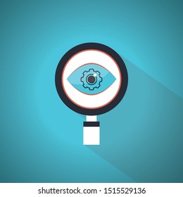 Analysis icon, vector illustration. Flat design style. Blue Theme Concept