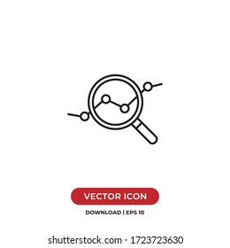 Analysis icon vector. Search sign