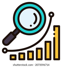 analysis icon for website, application, printing, document, poster design, etc.