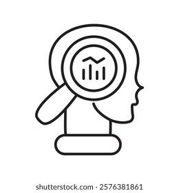 Analysis icon with white background vector stock illustration