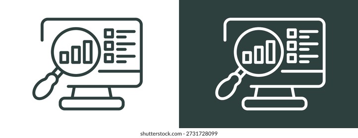 Icono de análisis Blanco y Negro Estilo De