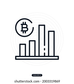analysis Icons. Cryptocurrency and Blockchain vector icons. Crypto Icon Set Featuring Bitcoin, Wallet, Mining, P2P,  Smart Contracts, money exchange Vectors icon. EPS10