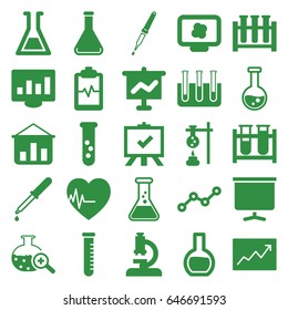 Analysis icons set. set of 25 analysis filled icons such as board, test tube, pipette, heartbeat clipboard, test tube search, heartbeat, line graph, microscope