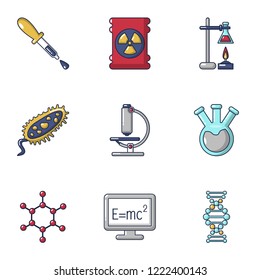 Analysis icons set. Cartoon set of 9 analysis vector icons for web isolated on white background