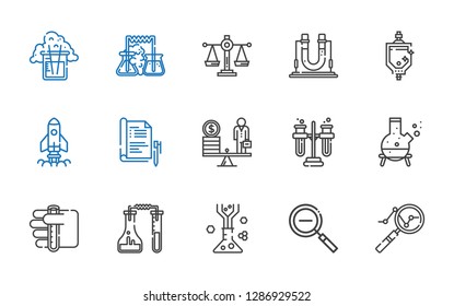analysis icons set. Collection of analysis with analytics, zoom out, flask, test tube, tubes, scale, report, startup, urinal. Editable and scalable analysis icons.