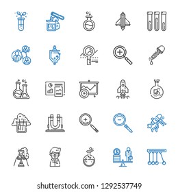 Analysis Icons Set. Collection Of Analysis With Newton, Scale, Flask, Scientist, Startup, Zoom Out, Zoom In, Analytics, Eyedropper, Urinal. Editable And Scalable Analysis Icons.