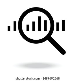 Analysis icon,Vector illustration.magnify with bar chart.