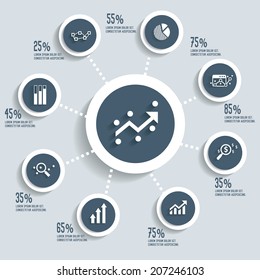 Analysis info graphic design concept dark version,clean vector