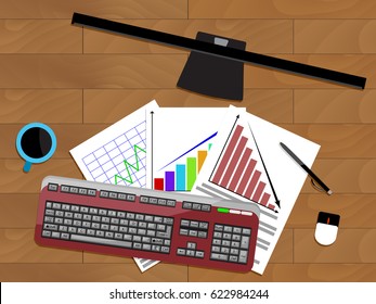Analysis infochart file, vector profit economy, illustration of infographic diagram