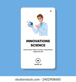 analysis innovations science vector. information digital, big data, connection ai analysis innovations science web flat cartoon illustration