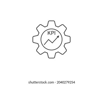 Análisis, icono kpi. Ilustración vectorial. Diseño plano.