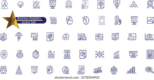 Analysis Line Editable Icons set. Vector illustration in modern thin line style of analytics related icons