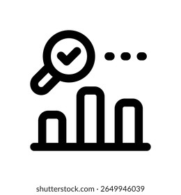 ícone da linha de análise. Ícone de vetor limpo e minimalista para sites, aplicativos móveis, apresentações e logotipos. Totalmente dimensionável e personalizável para qualquer projeto.