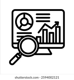 Analysis Line Vector Illustration On White Background.