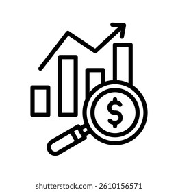 Analysis Line Vector Illustration On White Background.