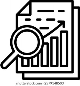 Analysis Lineal Icon On White Background.