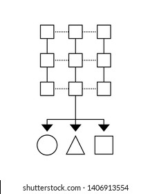 Analysis, logical chain, business plan icon