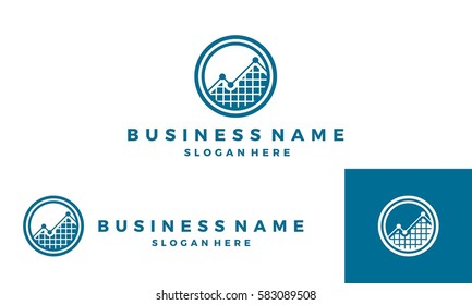 Analysis Logo, Trading Logo, Finance Logo, Growing Graph Vector Illustration