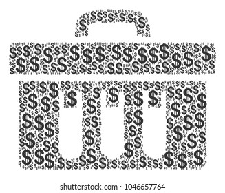 Analysis mosaic of dollar symbols. Vector dollar icons are grouped into analysis mosaic.