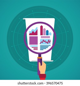 Analysis & optimization vector concept in flat style