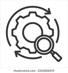 Analysis Outline Icon Vector Illustration