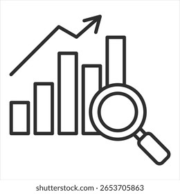 Ilustración vectorial de icono de esquema de análisis