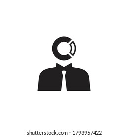 Analysis pie chart icon black vector illustration