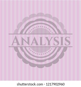 Analysis pink emblem. Vintage.