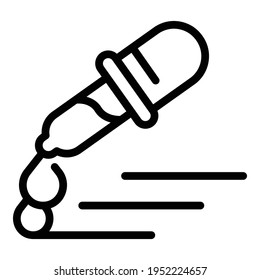 Analyse-Pipettensymbol. Rahmenanalyse-Pipette, Vektorsymbol für Webdesign einzeln auf weißem Hintergrund