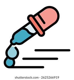 Analysis pipette icon. Outline analysis pipette vector icon for web design isolated on white background color flat
